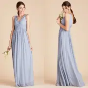 Birdy Grey Lianna Dusty Blue Bridesmaid Maxi Dress Size XS NWT Formal