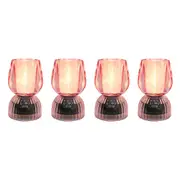 4x LVD Led Glass Home/Room Bedside Lamp Light Tabletop Decor 13cm Pink Passion