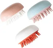 Healeved 1set Silicone Head Washing Brush Dual Use Shampoo Comb for Gentle Scalp Massage Slip Grip Durable and Comfortable Hair Care Tool 3pcs