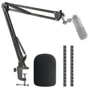 AT2020 Mic Boom Arm Stand with Pop Filter, Compatible with Audio-Technica AT2...