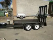 10x5 Tandem plant trailer 2800kg ATM, drop axles, Banana back