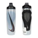 【NIKE 耐吉】REFUEL 瓶蓋擠壓水壺 24 OZ-慢跑 登山 單車 霧白黑(N100766812524)