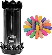 SAPPERO Ceramic Shivling Design Backflow Smoke Fountain Incense Holder Showpiece with 30 Backflow Cone(Multi Color) Decorative