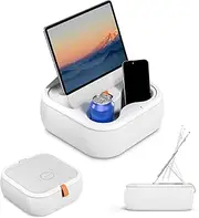SupeDesk Magnetic Tablet Pillow Stand, Lap Tablet Holder with Two Magnetic Rings, Compatible with 4-13" Phones, Tablets, Kindle, Cozy Pillow Stand for Lap, Desk, Bed, Pale Gray