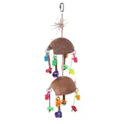 Kazoo Bird Toy Split Coconut with Toys & Spoons - Large