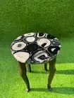 Black agate coffee side table top, agate stone end living room decor furniture