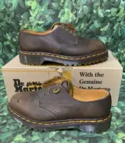 Dr Martens Aztec Crazy Horse 4 Eyelet Brown Leather Shoes Women’s 7 NOS RARE