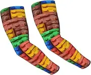 [FHEDVBN] Colorful Brick Arm Sleeves Compression Arm Covers for Men Women Outdoor Sun Sleeves Cooling Sports Sleeve, Black