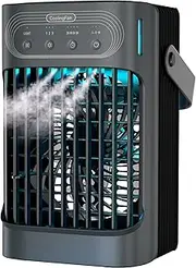Small Portable Air Conditioner, LEAEYFE 3 Higher Speeds With 800ml Extra Large Water Tank, 120° Oscillating Mini Cooler Works Within 9 Feet, 2/8 Hour Timer,For Desk, Home, bed and Living Room