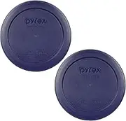 Pyrex 7200-PC 2 Cup Dark Blue Round Storage Lids - 2 Pack