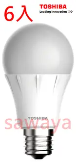 在飛比找樂天市場購物網優惠-TOSHIBA東芝LED燈泡14W 白光 6入 平均233/