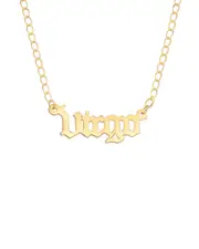 Gabi Rielle Next-Level Layering 14K Over Silver Gothic Script Virgo Necklace