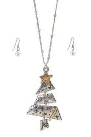 Viola Rustic Mixed Metal Christmas Tree Set Two-tone