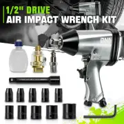 17 Pc 1/2" Square Drive 250 FT.-LB Torque 90 PSI 7000 RPM Air Impact Wrench Set