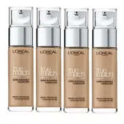4x L'Oreal Paris True Match Super Blendable Liquid Foundation 30ml 5W Golden Sand
