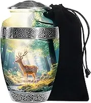 Deer Urn for Adult Ashes, 10-Inch Decorative Cremation Urn for Father & Mother, Memorial Gift for Burial