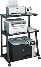 Printer Stand Printer Holder Printer Shelf 3 Tier Wood Printer Stand Floor-Standing Movable Printer Cart with Wheels for Home Office Storage Rack Printer Rack Printer Shelves (Color : Black, Size :