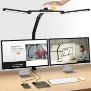 Led Desk Lamp with Clamp, Adjustable Desk Light for Home Office with Gesture Sen