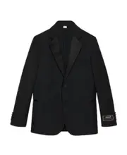 Interlocking G-appliqué wool blazer IT52,IT50,IT48 black