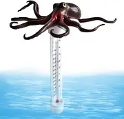 Pool Thermometer Floating - Water Temperature Gauge | Cartoon Pattern Temperatures Meter | Swimming Pool Thermometers | Octopus Shape Large Display Gauges for Water Aquarium Hot Tubs Outdoor Swimming