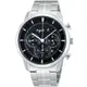 【agnes b.】時尚新潮 太陽能三眼計時腕錶-黑/40mm/ V175-0CE0S(BU8009P1)