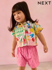 Multi 100% Cotton Shirt and Short Printed Set (3mths-7yrs) (E79496) | $33 - $42