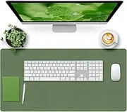 Bloss Olive Green Desk Mat, Desk Matt for Desktop, Large Leather Desk Pad, Desk Pad Mat Waterproof, Computer Mat for Office/Home/Decor(35.4 x 15.7 Inches)
