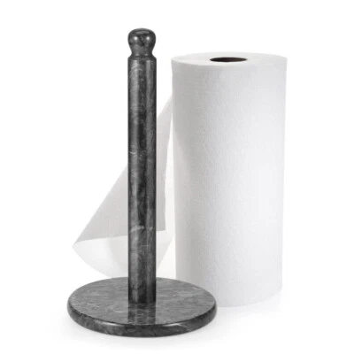 Marble Paper Towel Holder 12 inch (Black Marble) Kitchen Paper Towels Roll Dispe
