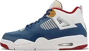 [Nike] Air Jordan 4 Retro Women's Kids Casual Shoes, Air Jordan 4, Retro GS Messy Room, French Blue, DR6952-400, FRENCH BLUE/WHITE-GUM RED, 23.5 cm