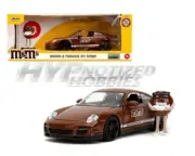 JADA 1:24 2007 PORSCHE 911 TURBO WITH BROWN FIGURE M&M’S DIE-CAST BROWN 34624