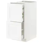 METOD / MAXIMERA base cb 2 frnts/2 low/1 md/1 hi drw, white Enköping/white wood effect, 40x60x80 cm