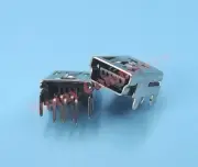 2x Mini-B USB Socket 5P Female 90° Degree Soldering Pins MP3 GPS Port Repair #F