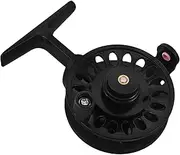 TOBBOMEY Simple Front Wheel Fishing Saddle Nut Fish Wheel Reels Spinning Reels Fishing Reels Tool Reels Round Agar Plate Ice Fishing Reel Fishing Gear Fishing Line Roller Abs Black