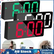 LED Digital Clock Mirror Display Snooze Alarm Temperature Time Table Desk DecoYA