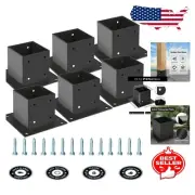 Universal Heavy-Duty 4x4 Post Base Bracket Set - Ideal for Railing and Fence