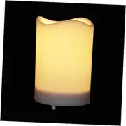 Solar LED Candle with Waterproof Light Sensor, Dusk to Dawn 3" X 3" X 5" White