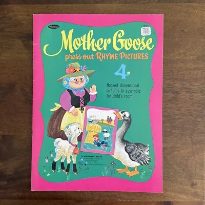 RARE Vintage Whitman Mother Goose Press-Out Rhyme Pictures Paper Doll Book NEW