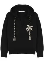 Palm Angels Hooded Knitted Sweatshirt - Black - S (UK8-10 / S) S (UK8-10 / S)