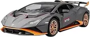Scale Finished Model Car 1/24 for Lamborghini Huracan STO Scale Pull Back Supercar Ornaments Diecast Vehicles Metal Sports Car Model Miniature Replica Car(Chrome)