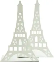 (White) - Stylish Modern Paris Eiffel Tower Metal Decorative Bookend Book End Bo