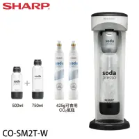 在飛比找momo購物網優惠-【SHARP 夏普】Soda Presso氣泡水機 2水瓶+