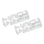 Spring Cord Locks 50pcs, Plastic Double Hole End Clips Stopper Toggle