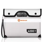 Upgraded 6200°F Fireproof Money Bag with Lock Zipper 9-Layer Insulation