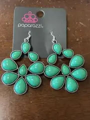 Paparazzi In Crowd Couture Green Earrings