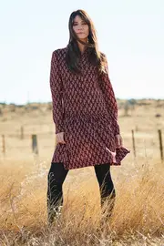 Cactus Flower Shirt Dress--BOO-CACT-DW18