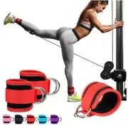 Leg Strength Trainer Cable Ankle Straps Gym Workouts Double D-Ring Ankle Cuffs