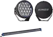 Kings 9" Lethal driving lights + 30" Single Row Light Bar
