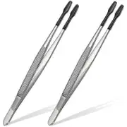 2 Pieces Of Rubber Tip Tweezers Pvc Silicone Tweezers Laboratory Industrial Hobby Craft Tweezers-YNP