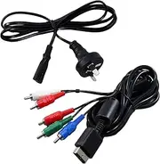 Component Video Cable + Power Lead for Slimline PlayStation 3 PS3 Super Slim YPbPr 1080p 720p HDTV Cord