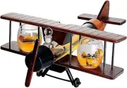 Luxury Aeroplane Whiskey Decanter Set Handcrafted Glass Airplane Decanter with 2